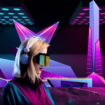 Free Neon Girl Gamer illustration and picture