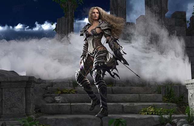 Mulher, Amazonas, Medieval, Guerreiro