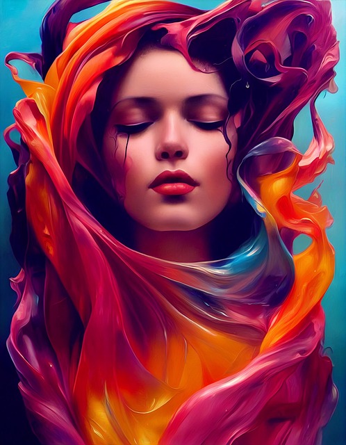 Free woman model surreal illustration