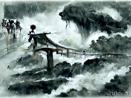 Aquarell, Nasse Bürste, Schienbeinhanga