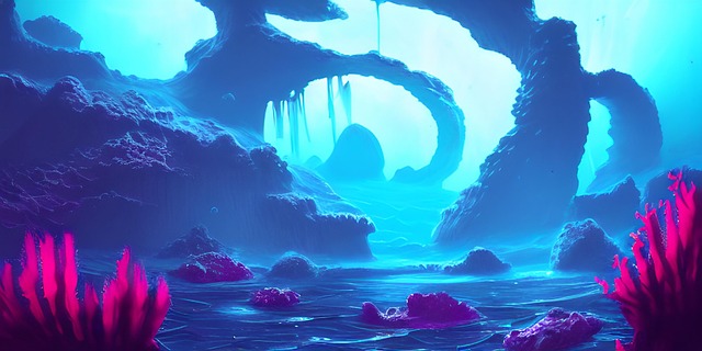 Free underwater abyssal rock illustration