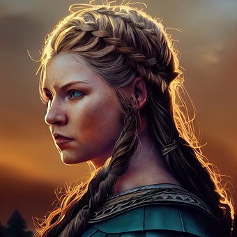 Viking, Kvinde, Solnedgang, Hår