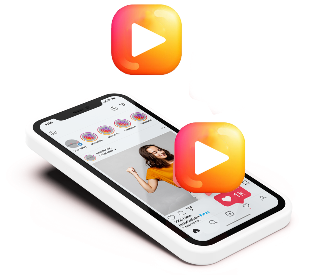 Download instagram video views royalty free stock illustration image