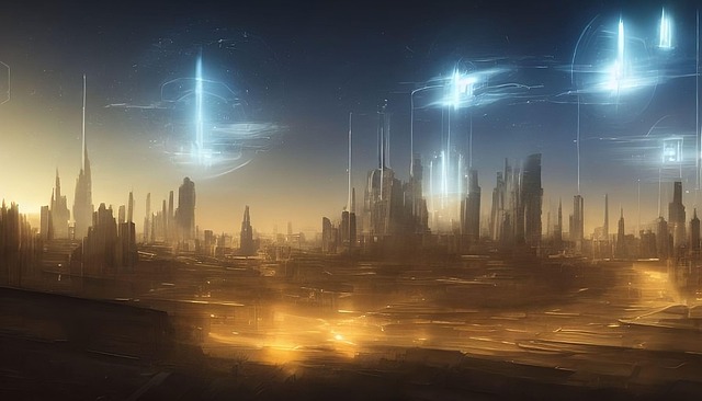 Free night city lights illustration