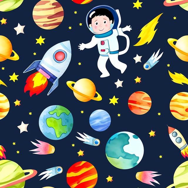 Free space galaxy seamless background illustration
