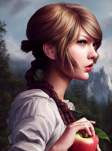 Free woman snow white poison illustration