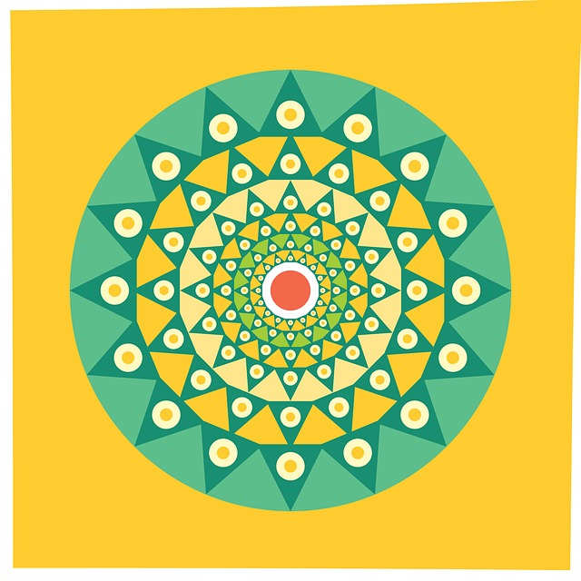 Free abstract digital artwork geometric circle shape round circular motif illustration