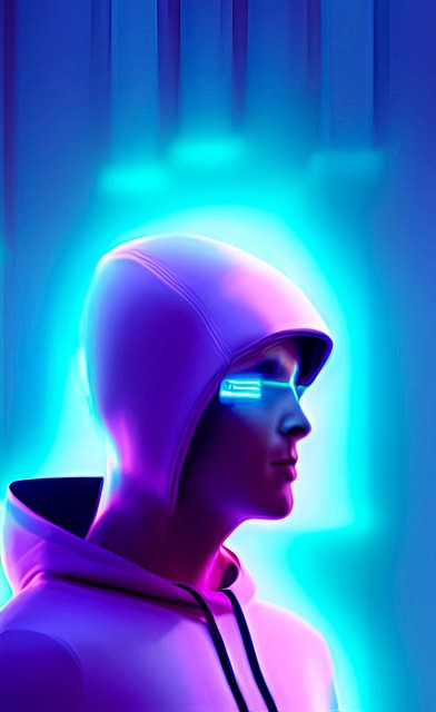 Free neon man futuristic illustration