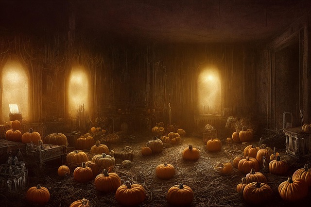Free pumpkins autumn painting illustration