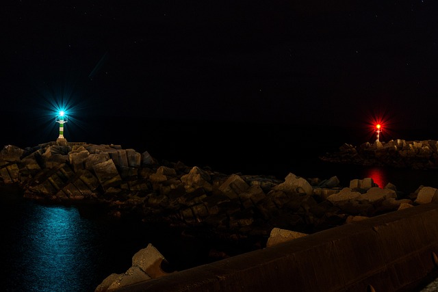 Free Night Lighthouse photo and picture