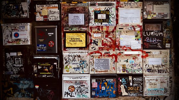 Briefkasten, Graffiti, Stadt, Urban