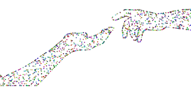 Free hands human dots illustration