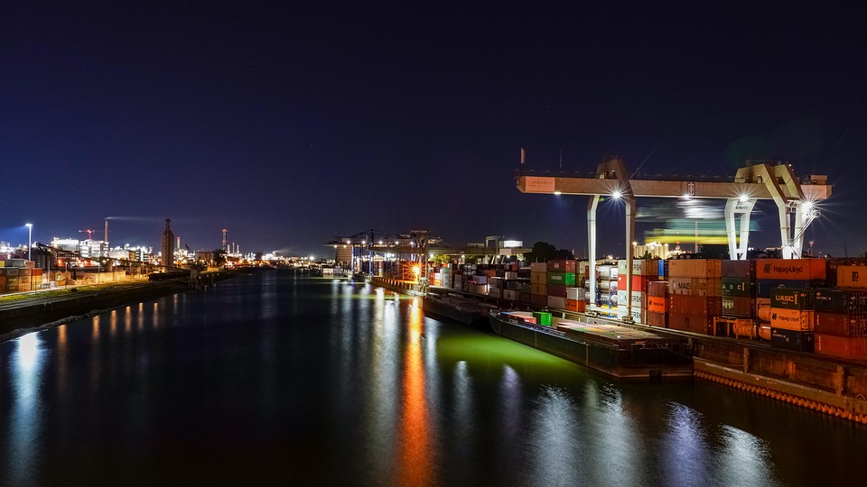Commercial Port Rhine Waterway Free photo on Pixabay