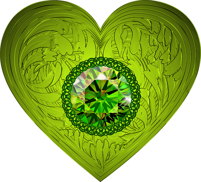 Free diamond heart metallic illustration