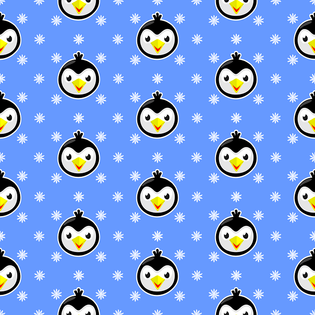 Free background ornamental penguin illustration
