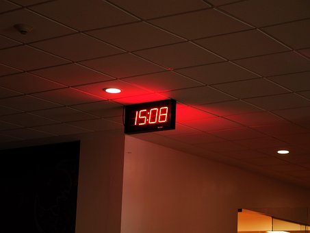 Uhr, Spät, Bei Nacht, Launisch, Rot