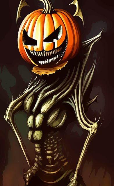 Free pumpkin fantasy jack-o-lantern illustration
