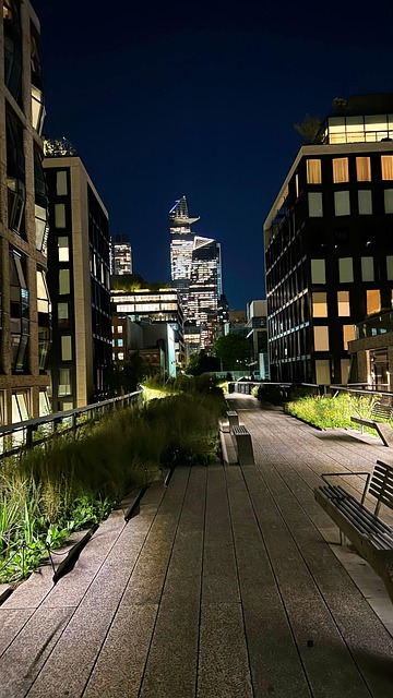 New York, Nyc, Garten, Hohe Linie