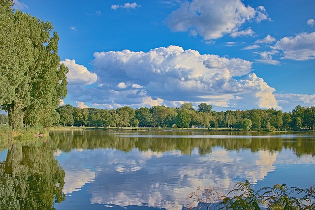 Himmel, Wolken, Landschaft, See, Wasser