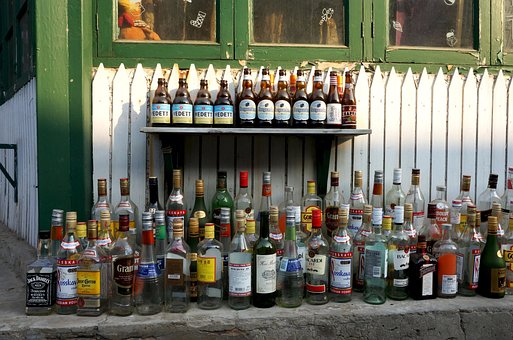 Bar, Glasflasker, Spritflasker, Alkohol