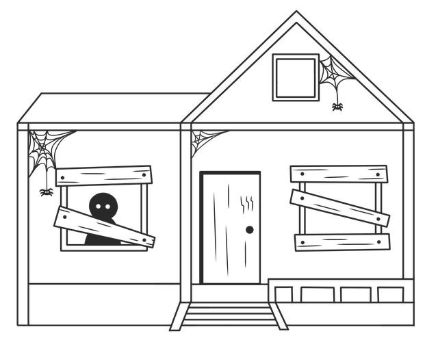 Free cabin abandoned home illustration