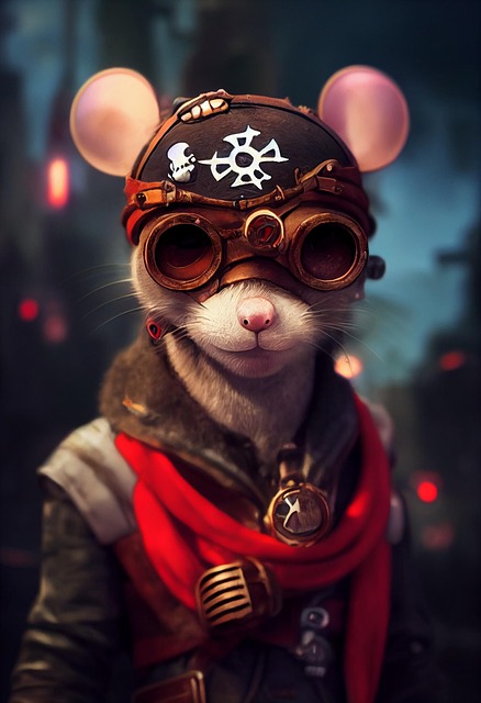 Free mouse pirate character illustration