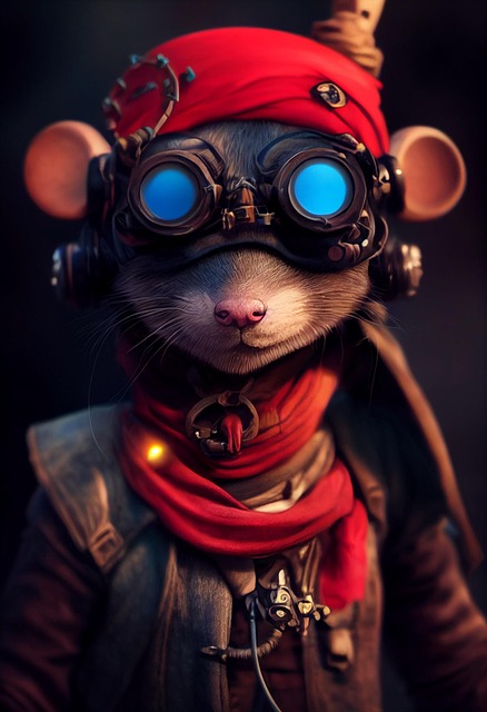 Free mouse pirate character illustration