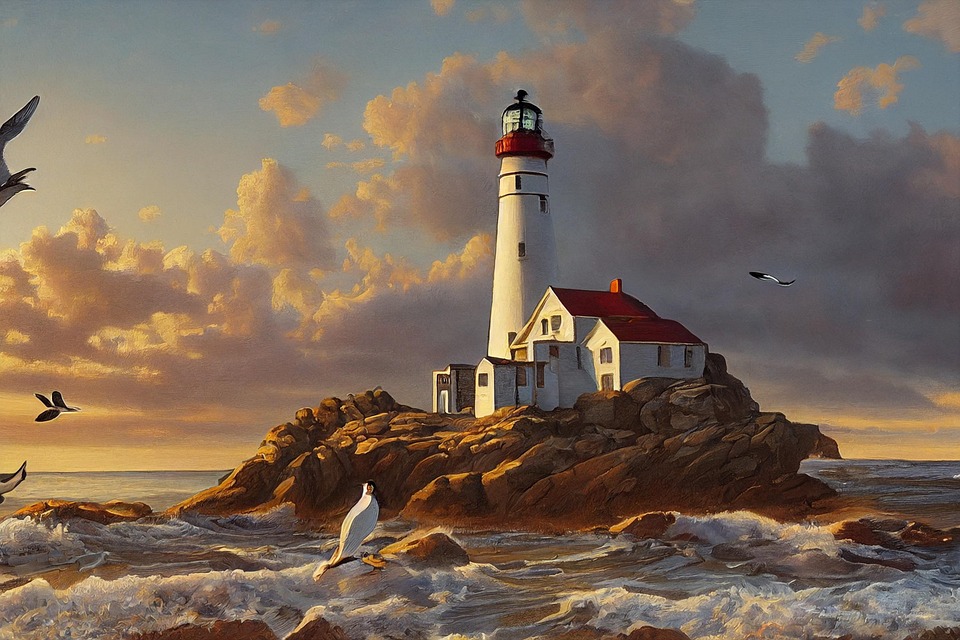 Download Lighthouse, Ocean, Rocks. Royalty-Free Stock Illustration ...