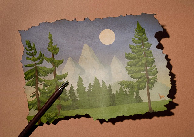 Free forest nature landscape illustration