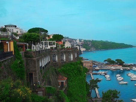 Italien, Sorrent, Cliff, Meer, Ozean