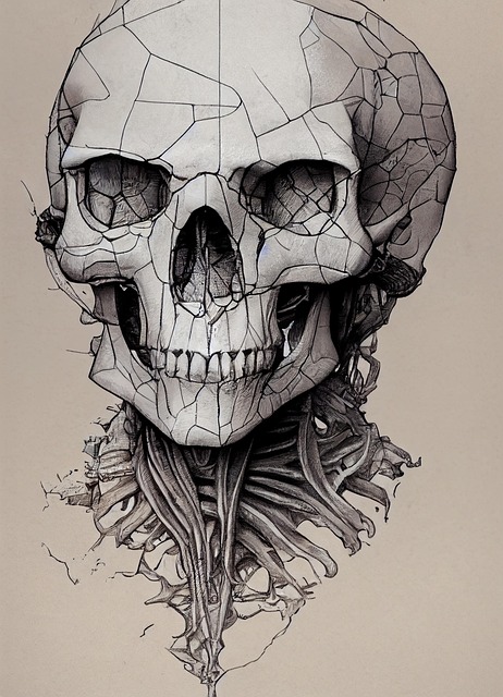 Free skull alien design illustration