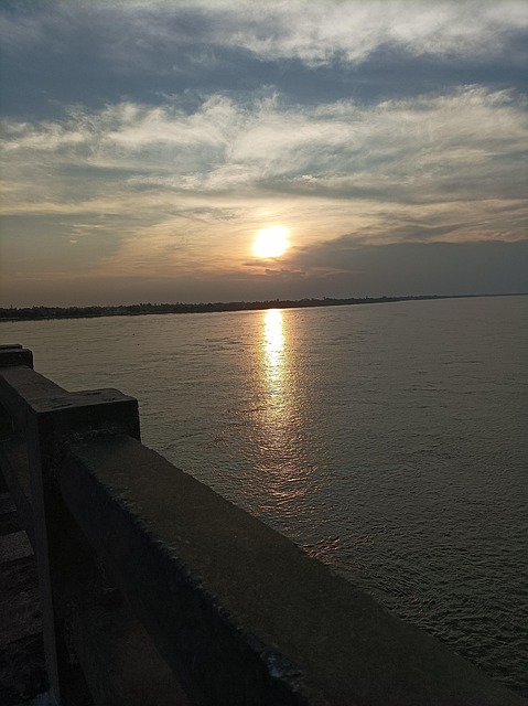 Free Sunset Sunset In River photo and picture