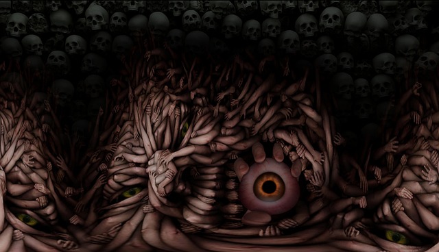 Free halloween horror haunted house illustration