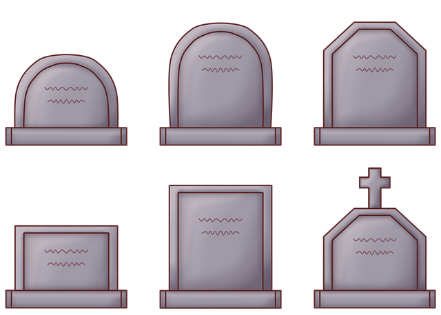 Free cemetery tombstones graves illustration