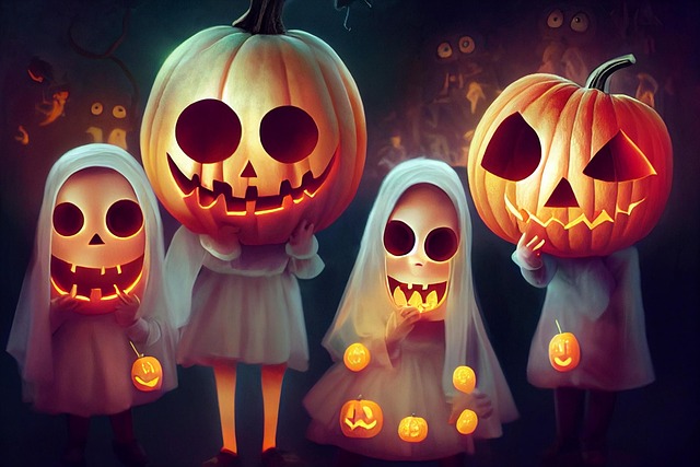 Free ghosts jack o' lanterns nature illustration