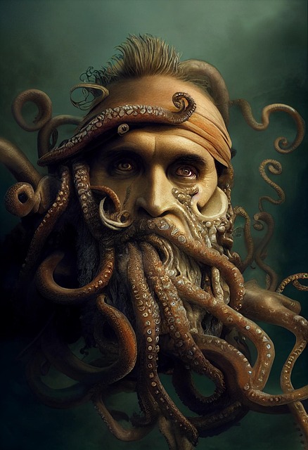 Free ai generated pirate davy jones pirate illustration