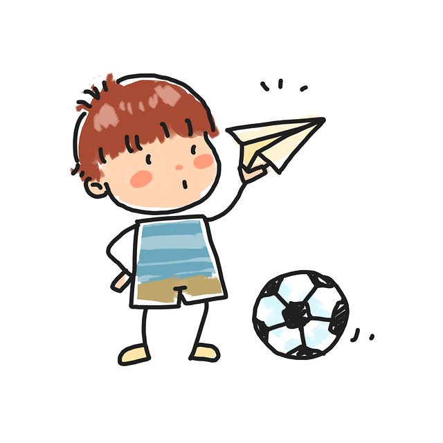 Junge, Kind, Spielen, Ball, Gekritzel
