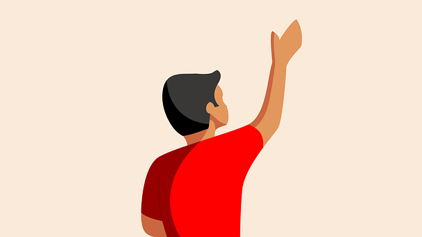 Free Boy Waving vector and picture
