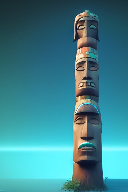 Free generated totem carved mast illustration