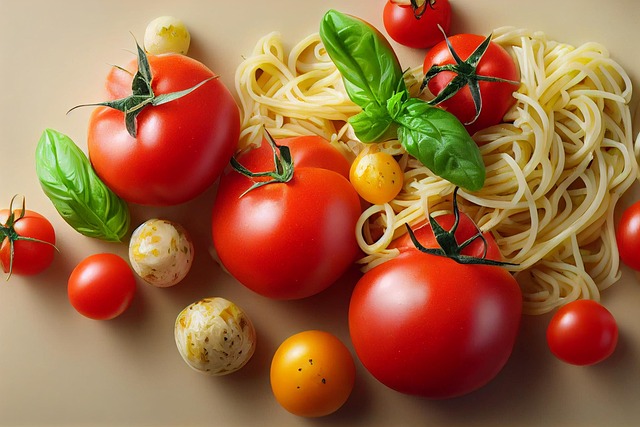 Free tomato pasta food illustration