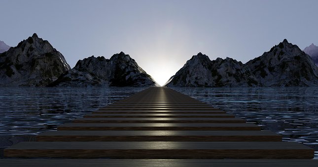 See, Brücke, Landschaft, Natur