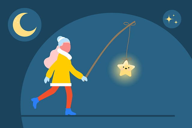 Free saint martin's day little girl lantern illustration
