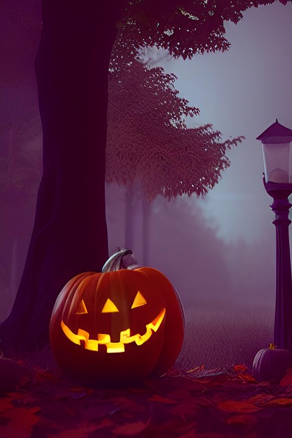 Free generated forest halloween pumpkin illustration