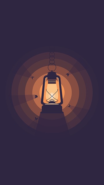 Free lantern light butterfly illustration