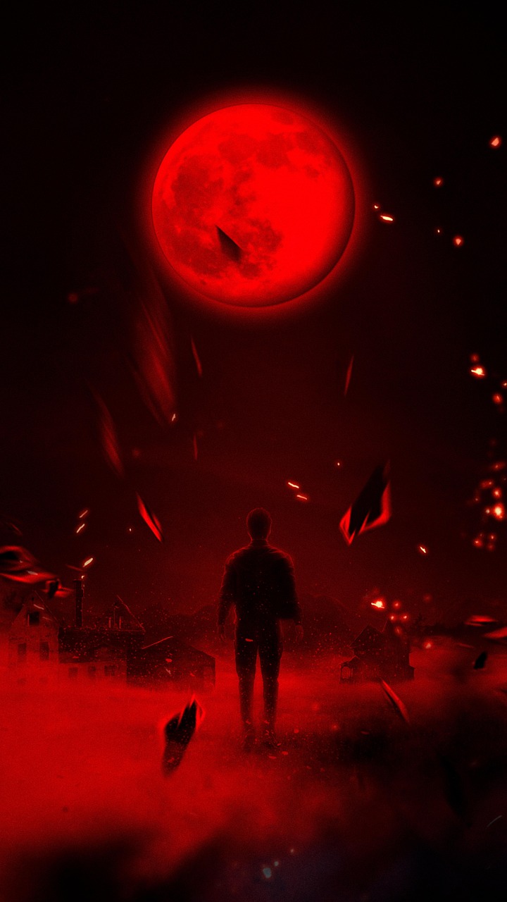 Mistik Red Moon Adam - Pixabay'de ücretsiz fotoğraf