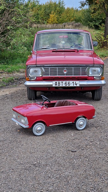Rød, Veteran, Pedal Bil, Muscovite 412