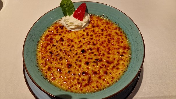 Creme Brulee, Dessert, Süßspeise, Lecker