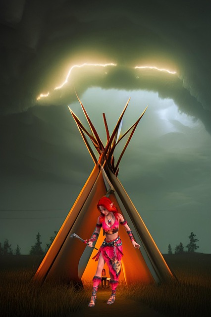 Free woods teepee indian illustration