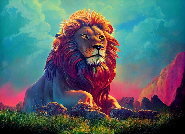 Free lion majestic leader illustration