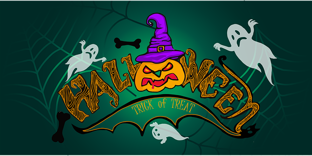 Free pumpkin ghost halloween background vector
